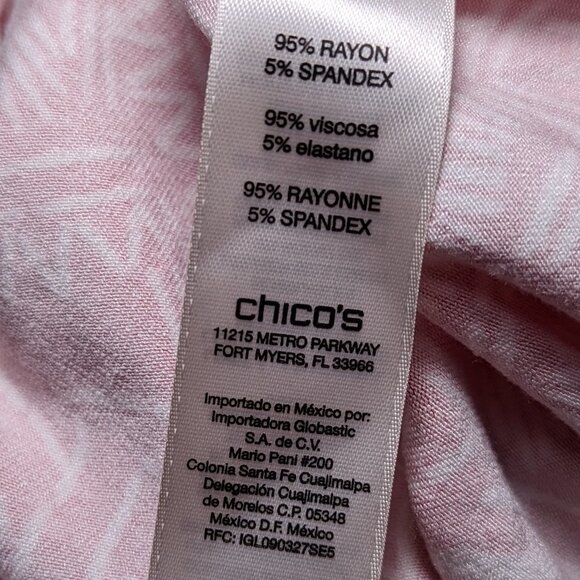 CHICO'S Round Neck Sleeveless Leaf Print Maxi Dress Red and White Chico's Size 1 - Picture 12 of 14